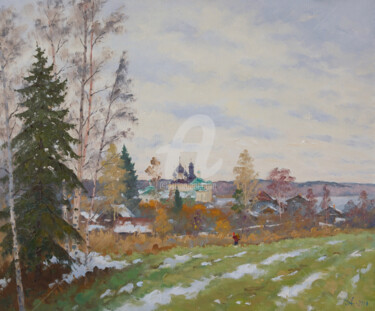 Painting titled "October" by Alexander Alexandrovsky, Original Artwork, Oil