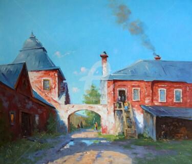 Peinture intitulée "The monastery yard" par Alexander Alexandrovsky, Œuvre d'art originale, Huile