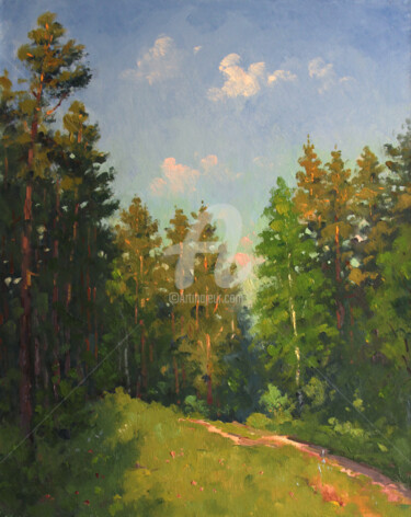 Malarstwo zatytułowany „Forest path” autorstwa Alexander Alexandrovsky, Oryginalna praca, Olej