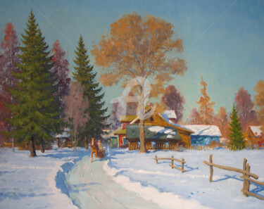 Painting titled "Radolitsy Village.…" by Alexander Alexandrovsky, Original Artwork, Oil