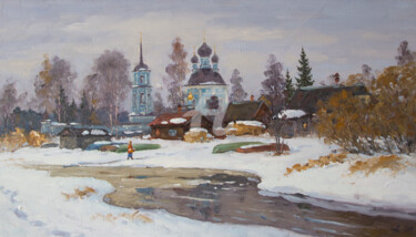 Schilderij getiteld "Village Kravotyn. S…" door Alexander Alexandrovsky, Origineel Kunstwerk, Olie