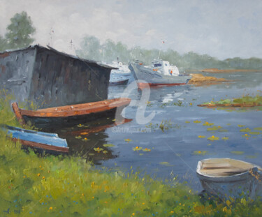 Painting titled "At the mouth of the…" by Alexander Alexandrovsky, Original Artwork, Oil