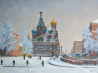 Malerei mit dem Titel "Savior on the Spill…" von Alexander Alexandrovsky, Original-Kunstwerk, Öl