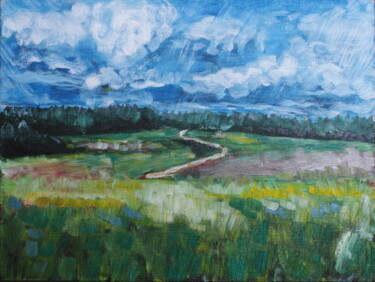 Картина под названием "Path on a Hill" - Alexey Beregovoy, Подлинное произведение искусства, Масло