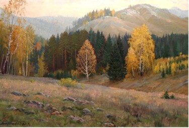 Malarstwo zatytułowany „Autumn” autorstwa Alexey Petrikov, Oryginalna praca, Olej