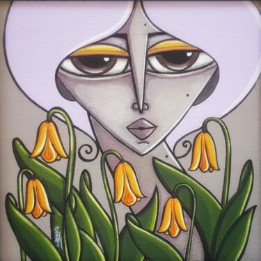 Painting titled "Fritillaria Pinardii" by Alexia Bahar Karabenli Yılmaz, Original Artwork, Acrylic