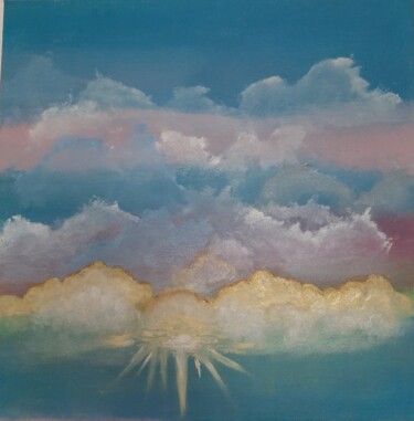 Schilderij getiteld "Wolke7" door Alexia-Rose, Origineel Kunstwerk, Acryl