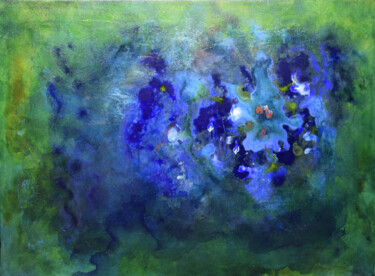 Картина под названием "Blue Explosion" - Alexis-Baranek Baranek, Подлинное произведение искусства, Акрил