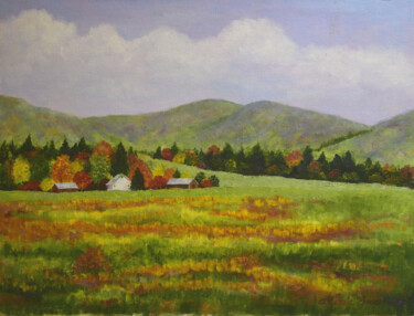 Pintura intitulada "Autumn Panorama" por Alexis-Baranek Baranek, Obras de arte originais, Óleo