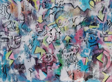 Malerei mit dem Titel "Wall art 2" von Alexis Bernardi, Original-Kunstwerk, Acryl