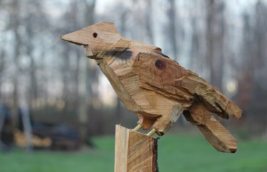 Skulptur mit dem Titel "Ptak" von Alex Johanson, Original-Kunstwerk, Holz