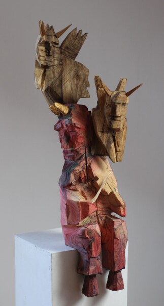 雕塑 标题为“Z cyklu diabły besk…” 由Alex Johanson, 原创艺术品, 木