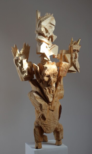 Sculpture intitulée "Z CYKLU DIABŁY BESK…" par Alex Johanson, Œuvre d'art originale, Bois