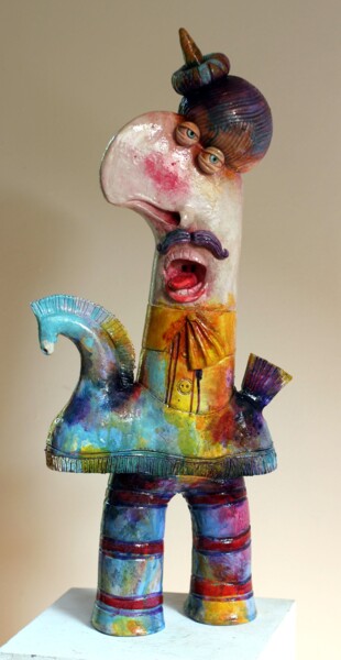 Sculpture titled "Lajkonik" by Alex Johanson, Original Artwork, Clay