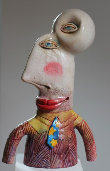 Escultura intitulada "KANDYDAT DO OJRO" por Alex Johanson, Obras de arte originais, Argila