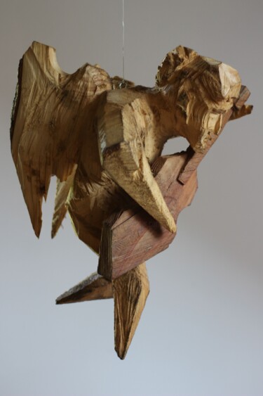 Skulptur mit dem Titel "Z cyklu Anioły Besk…" von Alex Johanson, Original-Kunstwerk, Holz