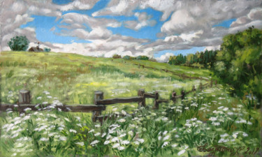 Peinture intitulée "Заросший огород" par Alexander Bezrodnykh, Œuvre d'art originale, Huile