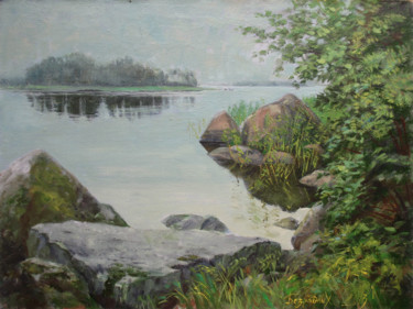 Painting titled "Белая ночь" by Alexander Bezrodnykh, Original Artwork, Oil