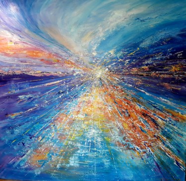 Painting titled "The rhythms of time…" by Alla Kosteleckaya, Original Artwork, Acrylic Mounted on Wood Stretcher frame