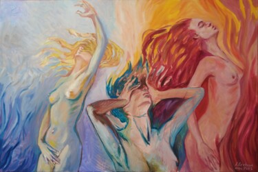 Painting titled "Naked Souls" by Alfia Kircheva, Original Artwork, Oil