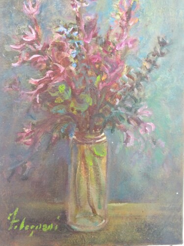 Pittura intitolato "Orchidee spontanee" da Alfonsina Folegnani, Opera d'arte originale, Olio