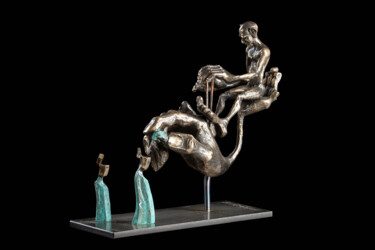 Sculptuur getiteld "Hirnverteiler" door Alfred Eberharter, Origineel Kunstwerk, Bronzen
