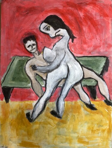 Painting titled "Eros on his birthday" by Alfredo Machado Zingg, Original Artwork, Acrylic