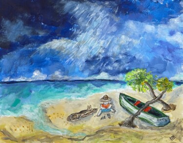 Peinture intitulée "El Pescador" par Alfredo Machado Zingg, Œuvre d'art originale, Acrylique