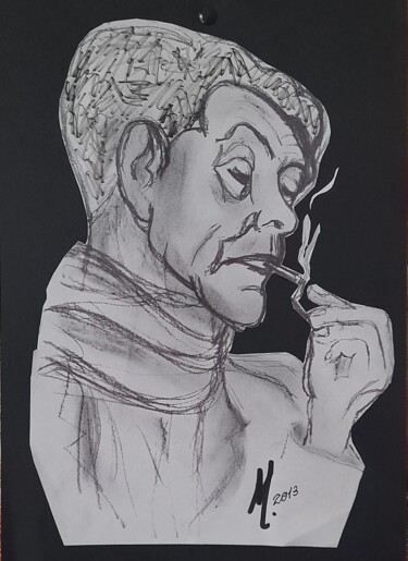 Рисунок под названием "Alfredo Marceneiro" - Alfredo Marceneiro, Подлинное произведение искусства, Древесный уголь