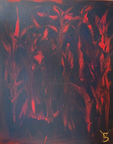 Ζωγραφική με τίτλο "BLACK ROSES" από Ali Kasap, Αυθεντικά έργα τέχνης, Ακρυλικό Τοποθετήθηκε στο Ξύλινο φορείο σκελετό