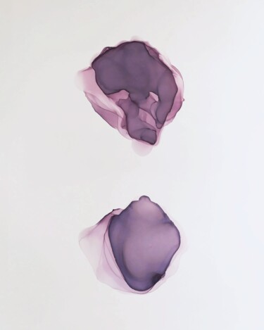 Картина под названием "Violet parts" - Alibi.Colibri, Подлинное произведение искусства, Чернила