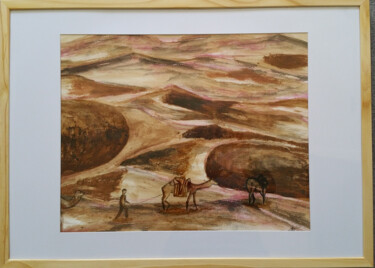 Painting titled "caravane" by Alice Queffelec, Original Artwork, Other Mounted on Wood Stretcher frame