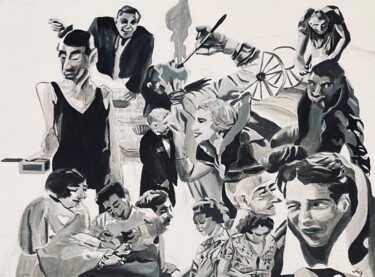 「Freaks」というタイトルの絵画 Alice Viryによって, オリジナルのアートワーク, アクリル ウッドストレッチャーフレームにマウント