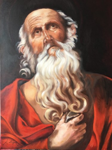 Peinture intitulée "St.Jerome" par Hakan Oğuz, Œuvre d'art originale, Huile