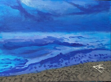 Painting titled "Blue days 015" by Alicia Lopez, Original Artwork, Acrylic