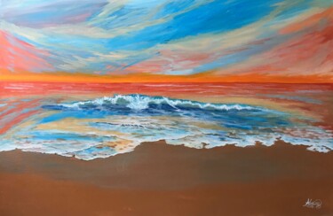 Painting titled "Seascape 405" by Alicia Lopez, Original Artwork, Oil