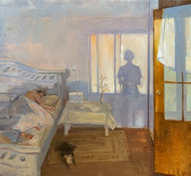 Schilderij getiteld "Утро любовь" door Alina Bugleeva, Origineel Kunstwerk, Olie