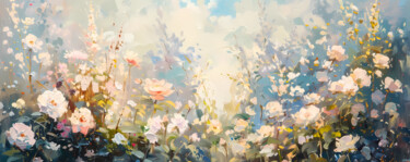 Картина под названием "Tranquil Blossom Ha…" - Alina Chalaya, Подлинное произведение искусства, Масло Установлен на Деревянн…