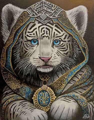 "Белый тигр с талисм…" başlıklı Tablo Алина Гарифуллина tarafından, Orijinal sanat, Akrilik