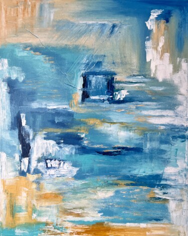 Peinture intitulée "About the sea abstr…" par Alina Komleva, Œuvre d'art originale, Huile