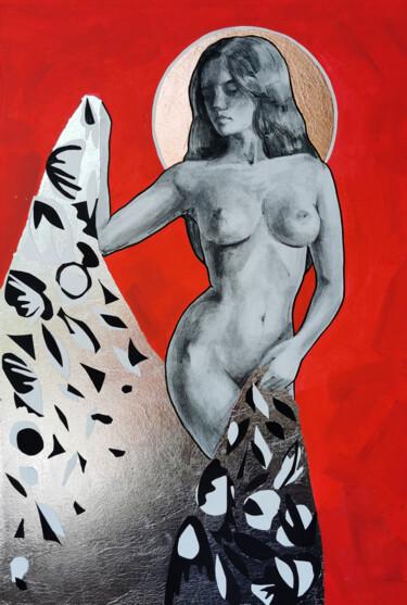 Dessin intitulée "Inspirante I" par Alina Konyk, Œuvre d'art originale, Fusain