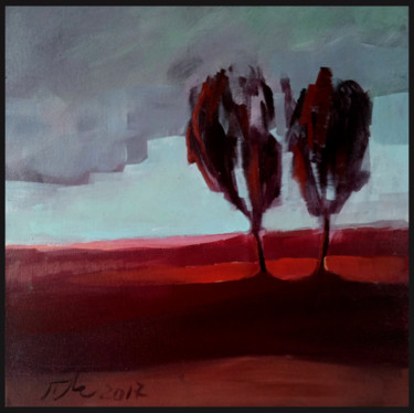 Peinture intitulée "Trees 3" par Alina Matykiewicz, Œuvre d'art originale, Huile Monté sur Autre panneau rigide