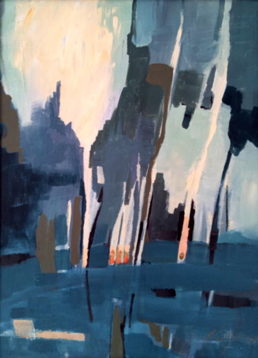 "Trees abstract" başlıklı Tablo Alina Matykiewicz tarafından, Orijinal sanat, Petrol Diğer sert panel üzerine monte edilmiş