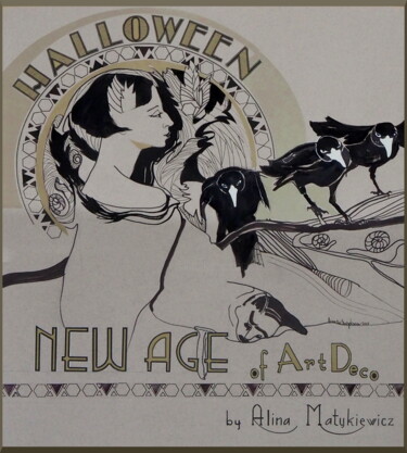 Zeichnungen mit dem Titel "Halloween with rave…" von Alina Matykiewicz, Original-Kunstwerk, Marker