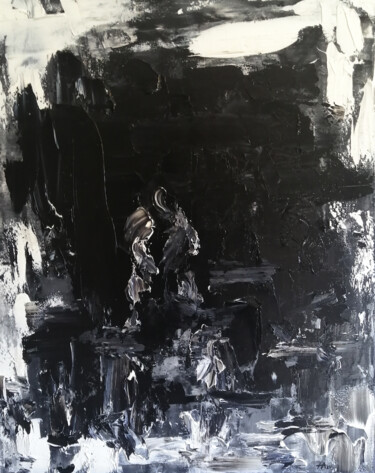 Ζωγραφική με τίτλο "Black Sea (Черное м…" από Alina Nikitina, Αυθεντικά έργα τέχνης, Λάδι Τοποθετήθηκε στο Ξύλινο φορείο σκε…