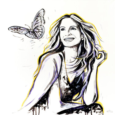 Картина под названием "totem the butterfly…" - Alina Nikitina, Подлинное произведение искусства, Акрил Установлен на Деревян…