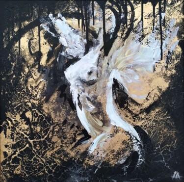 Ζωγραφική με τίτλο "Winged Woman" από Alina Nikitina, Αυθεντικά έργα τέχνης, Ακρυλικό Τοποθετήθηκε στο Ξύλινο πάνελ