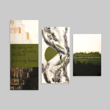 Malarstwo zatytułowany „Egregors, triptych” autorstwa Alina Shamanka, Oryginalna praca, Akryl Zamontowany na Drewniana rama…