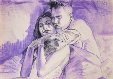 Dessin intitulée "Justin and Hailey B…" par Alina Shangina, Œuvre d'art originale, Pastel