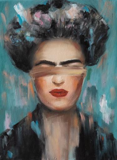 Malerei mit dem Titel "Frida Kahlo female…" von Alina Odwyer, Original-Kunstwerk, Öl